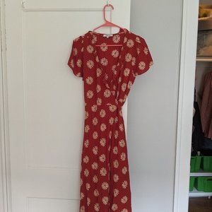 Madewell wrap midi dress in daisy daydream